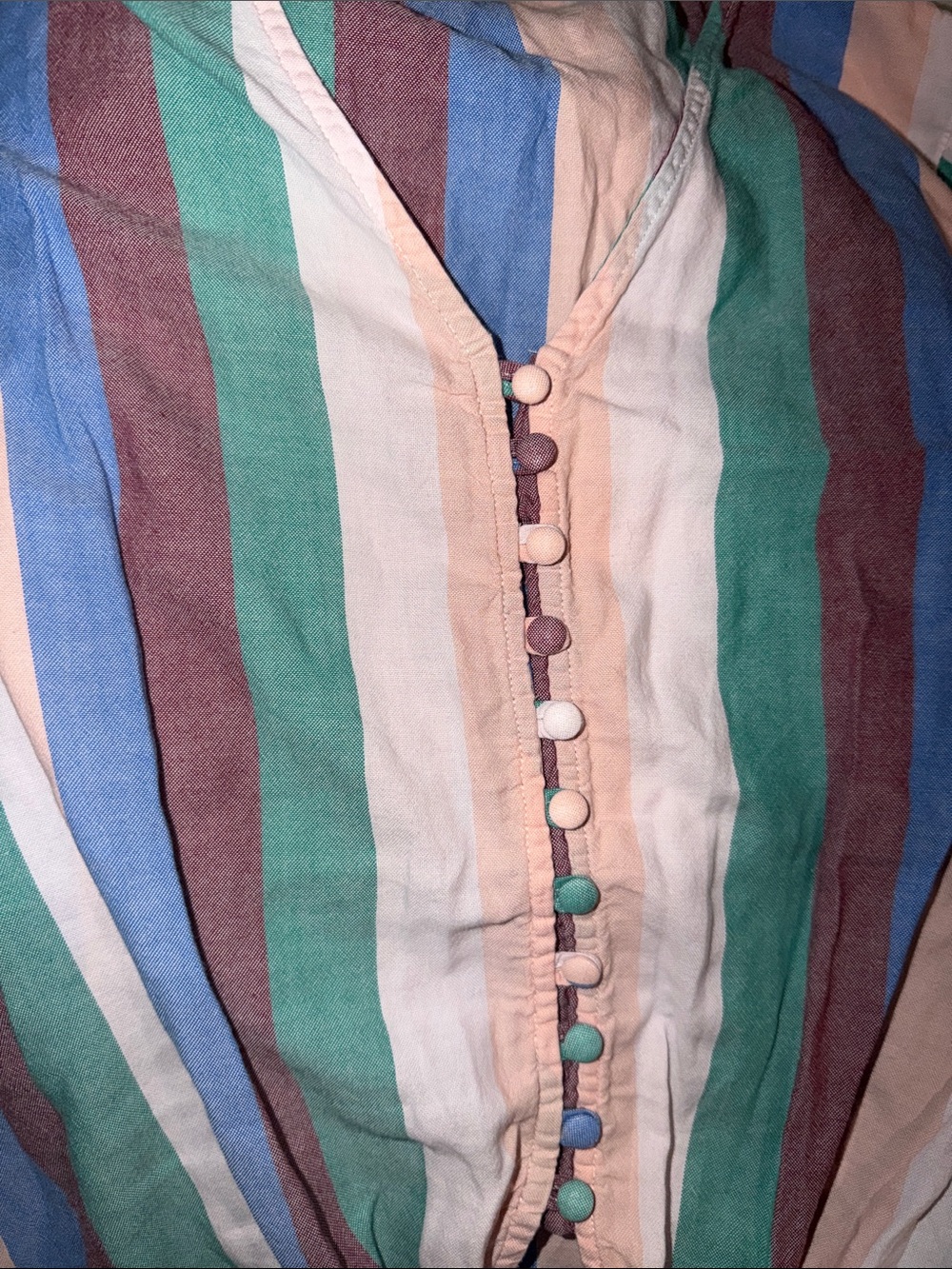 Striped Tie-Front V-Neck Crop Top - Picture 2 of 3